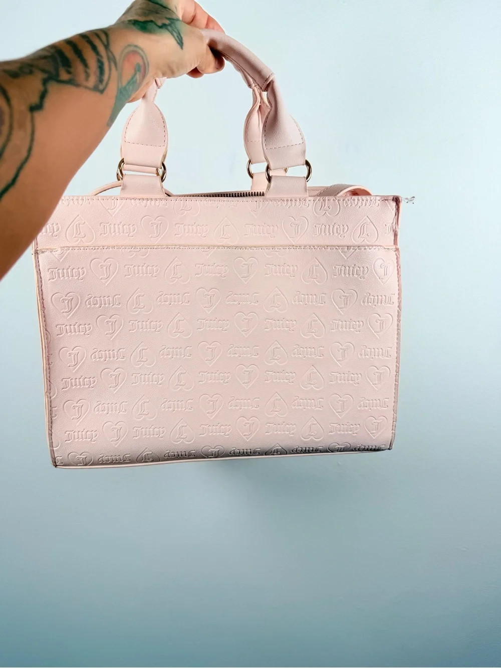 Juicy Couture Light Pink Embossed Logo Tote